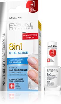 EVELINE NAIL THERAPY Total Aktion 8 in 1 Conditioner für Nagelpflege ohne Formaldehyde, 12 ml