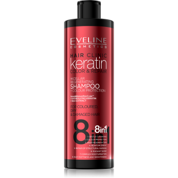 EVELINE HAIR CLINIC KERATIN stark aufbauendes Shampoo 8 in 1, 400 ml
