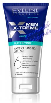 EVELINE MEN X-Treme mattierendes Gesicht Reinigungsgel 6 in 1, 150 ml
